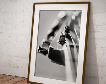 Guitar Art, Music Print, Black and White Photography, Abstract Music Art, Electric Guitar Print, Music Wall Decor, Guitar String   "Wound"