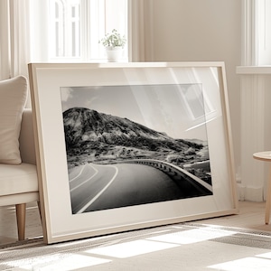 Hawaii Art, Black and White Photography - Unframed, Road Print, Oahu Decor, Mountain Art, Travel Print, Coastal Art | Pick Your Size