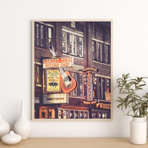 Nashville Art, Photography Print, Nashville Sign, Neon Sign, Street Art, Downtown Nashville, Country Music, Broadway, Guitar Art, "Ernest"
