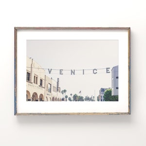 Los Angeles Photography, Venice Beach Print, California Print, Venice Sign, Beach Art, Venice Beach Wall Decor, Soft Colors, Venice Beach image 1