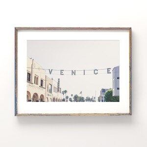 Los Angeles Photography, Venice Beach Print, California Print, Venice Sign, Beach Art, Venice Beach Wall Decor, Soft Colors, Venice Beach image 1