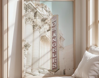 Los Angeles Wandkunst - Ungerahmt, LA Print, Theater Wandkunst, Vintage Schild, Innenstadt von Los Angeles Kunstwerk | Viele Größen