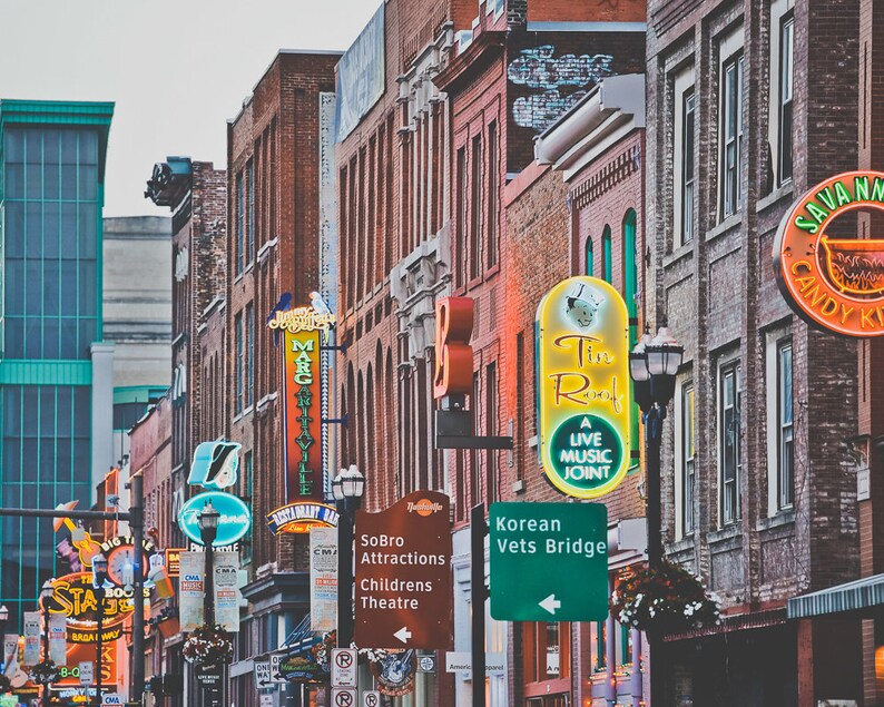 Nashville Art Photography Featuring Broadway and Downtown Etsy