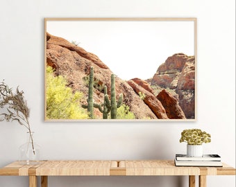 Phoenix Arizona Photography - Unframed | Camelback Mountain Print, Desert Wall Art, Southwest Decor, Saguaro Cactus Art | Pick Your Size