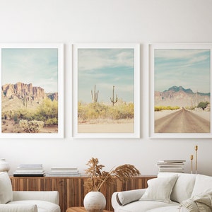 Phoenix Art Arizona Desert Print Desert Mountain Cactus Art Pastel Wall Art Southwest Decor Boho Wall Art Desert Art Cactus Print Travel Art image 8