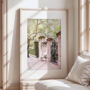 Charleston Photography, Gates of Charleston Print, Pink Art, Southern Home Decor, Charleston Gate Wall Art, Pick Your Size