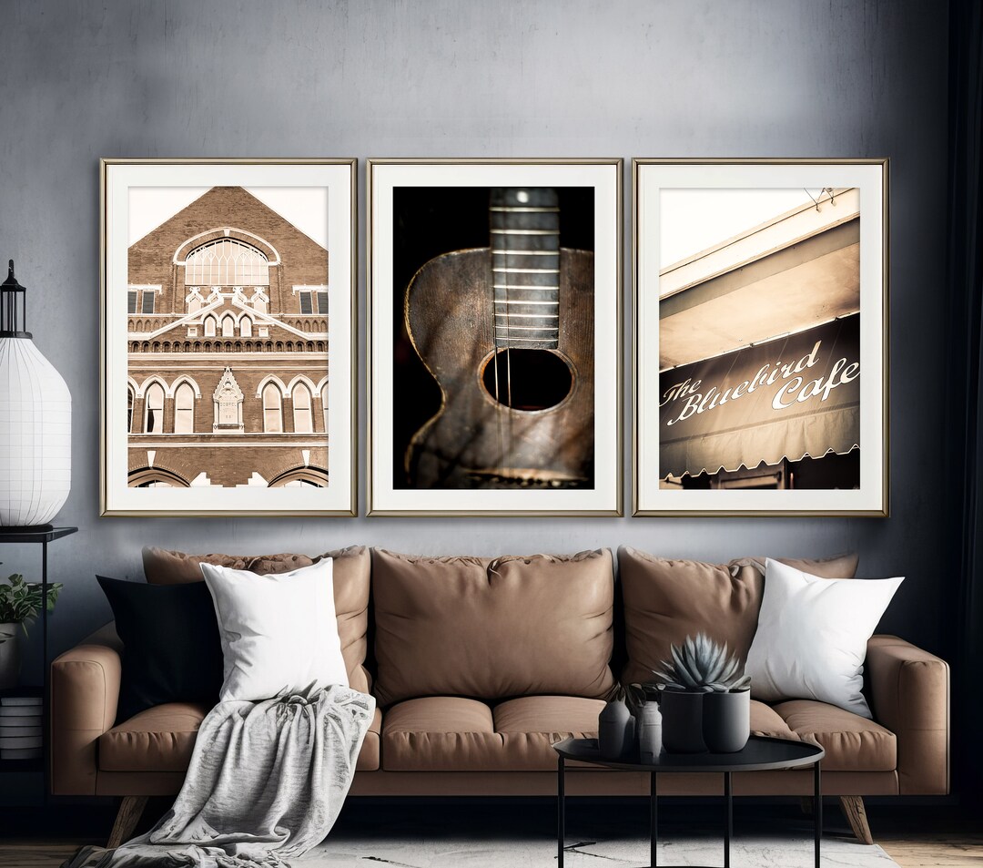 Nashville Prints, Set of 3, Nashville Photography Unframed, Bluebird Cafe, Ryman Auditorium