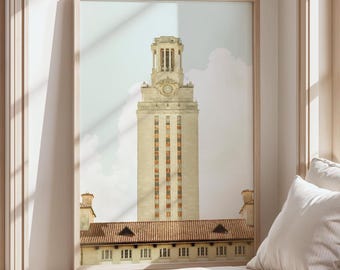 Stampa della torre UT, Università del Texas, Austin Texas Photography - Senza cornice, UT Longhorn Art, Austin Architectural Decor / Molte dimensioni