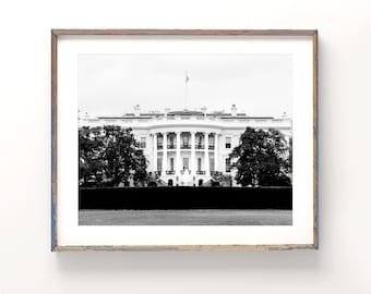 White House Photography, Washington DC Art - unframed, DC Wall Decor, White House Print, Washington Skyline | Many Sizes