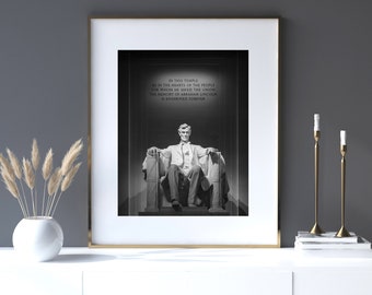 Washington DC Art, Lincoln Memorial Photography - Unframed, Abraham Lincoln Artwork, DC Wall Decor, DC | Pick Your Size