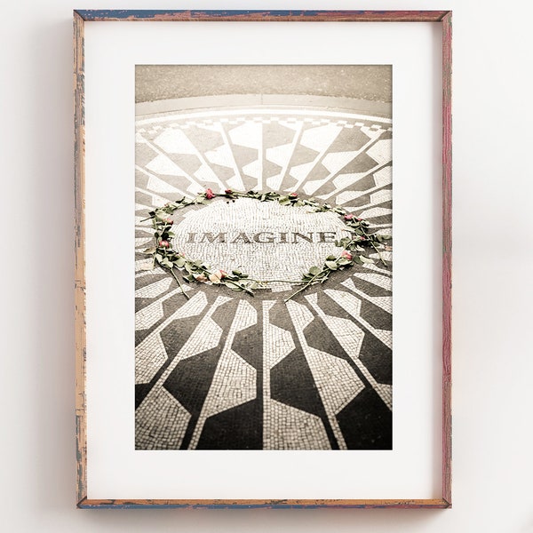 Imagine Photography Print - Unframed, John Lennon, Central Park Photography, Strawberry Fields, New York Art, Imagine Poster | Many Sizes