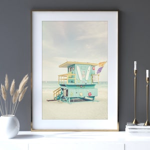 Miami Photography, Beach Art, Surf Decor, Lifeguard Stand, South Beach Print, Miami Beach Art,Pastel Print,Blue Wall Decor, Life's a Beach image 4