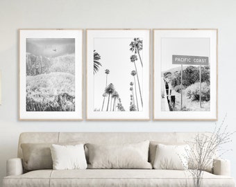 Los Angeles Print Set of 3 | Photography - Unframed | Santa Monica Wall Art, Beach Decor, Surf Print Set, Living Room Art | Pick Your Size