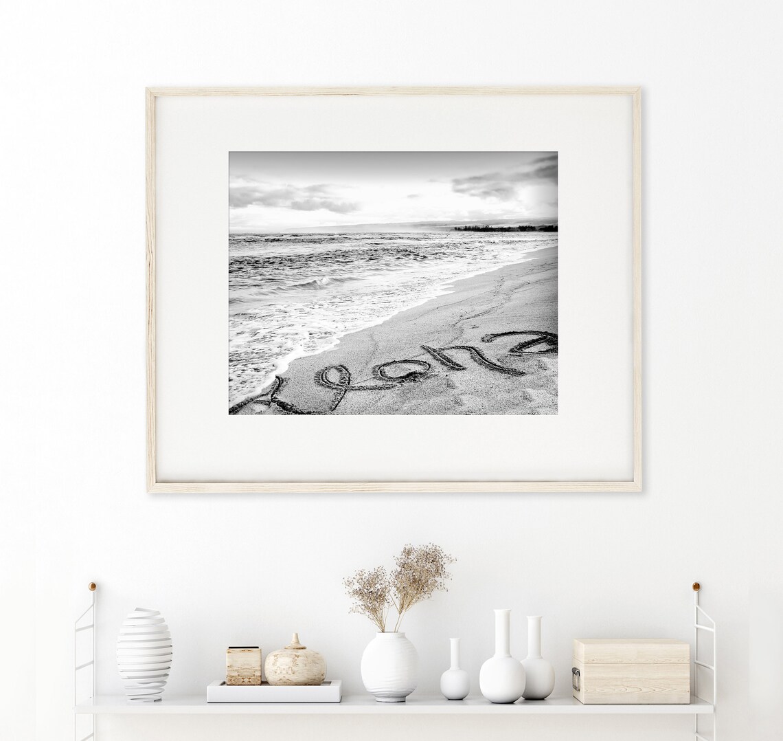 Hawaii Wall Art Aloha Print Black and White Photography | Etsy