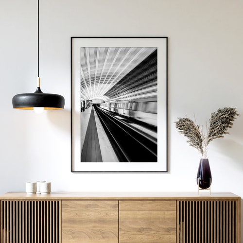 Washington DC Metro Print Black and White Photography DC - Etsy