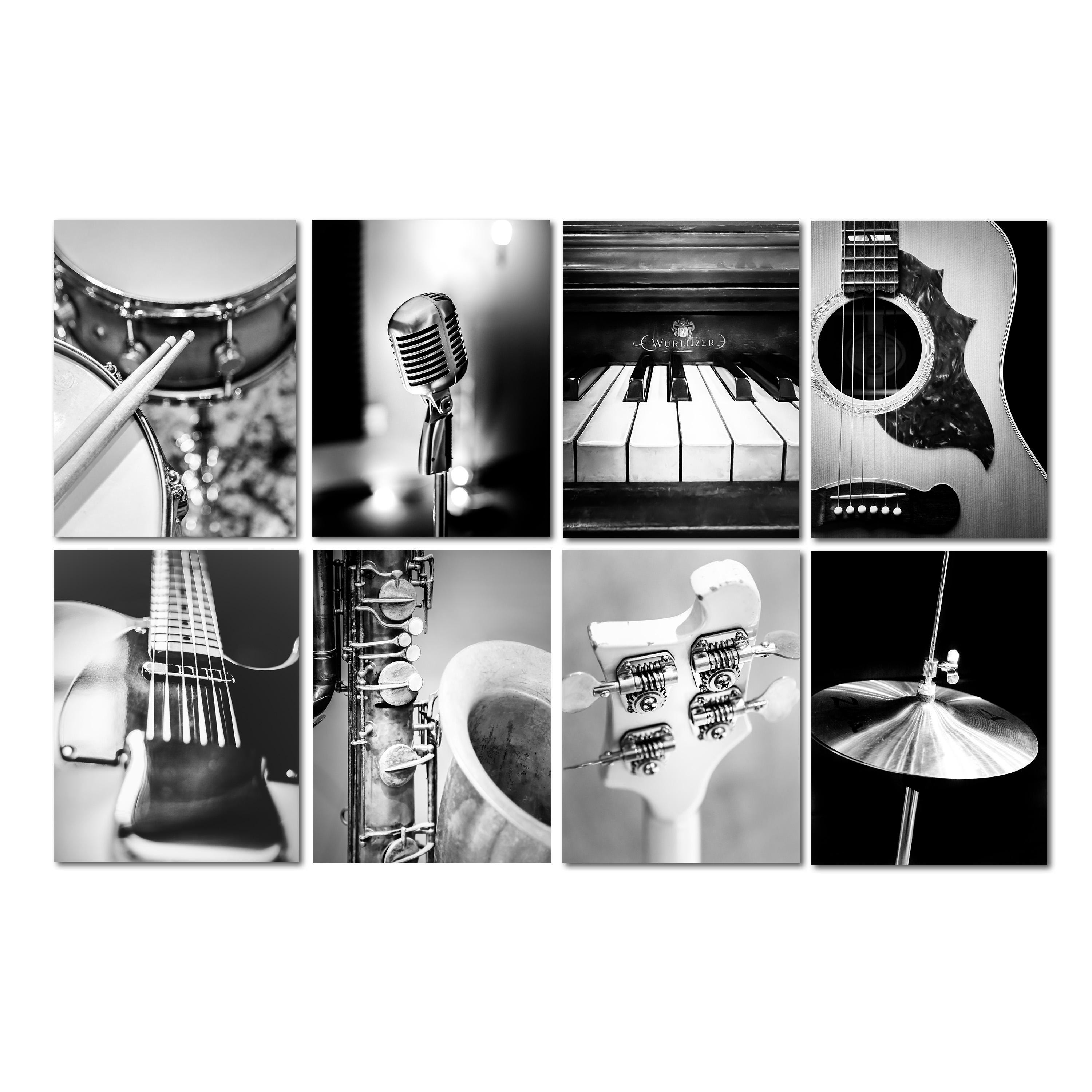Music Art, Black and White Photography Music Gallery Wall Piano