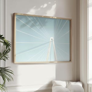 Charleston Photography Art, Ravenel Bridge Print, Cooper River Bridge, Architectural Wall Decor, Modern Bridge Art, Pick Your Size