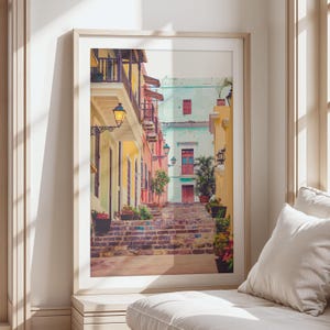 Puerto Rico Art San Juan Print Coastal Wall Decor Pastel Print Old San Juan Puerto Rico Caribbean Art Architectural Print Photography Print