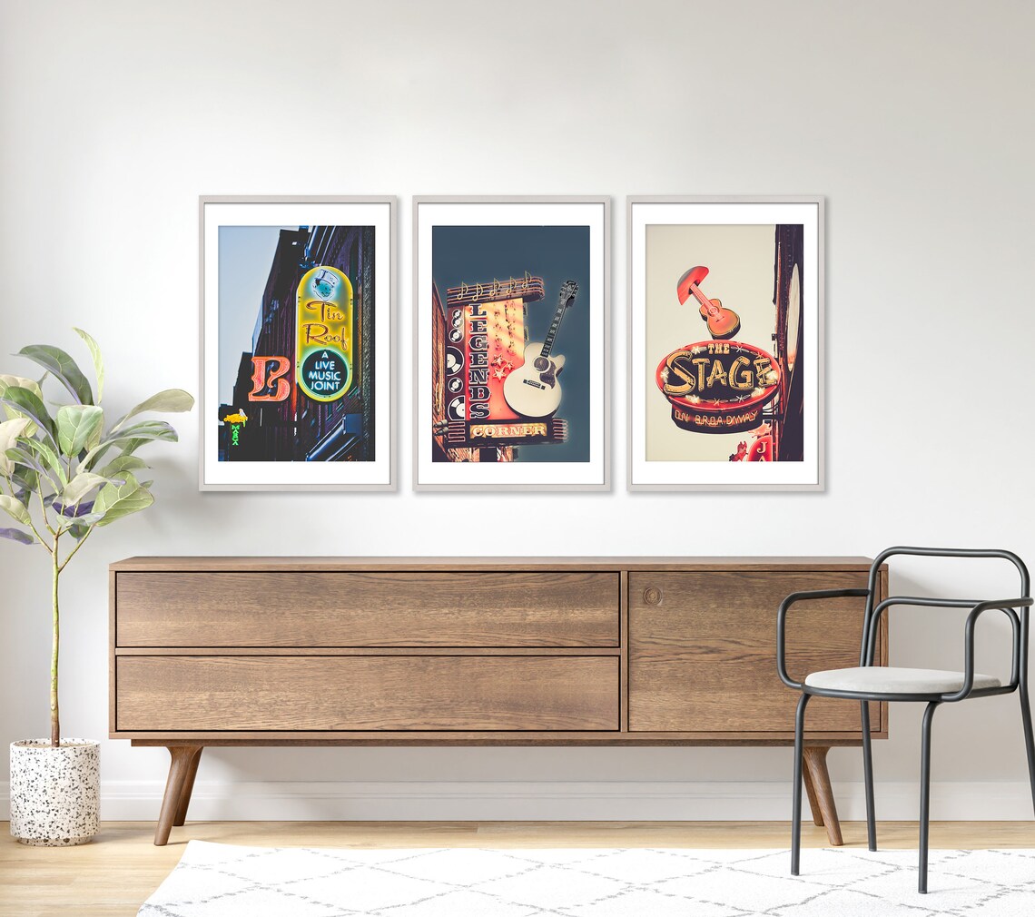Nashville Set of 3 Nashville Prints Nashville Sign Etsy