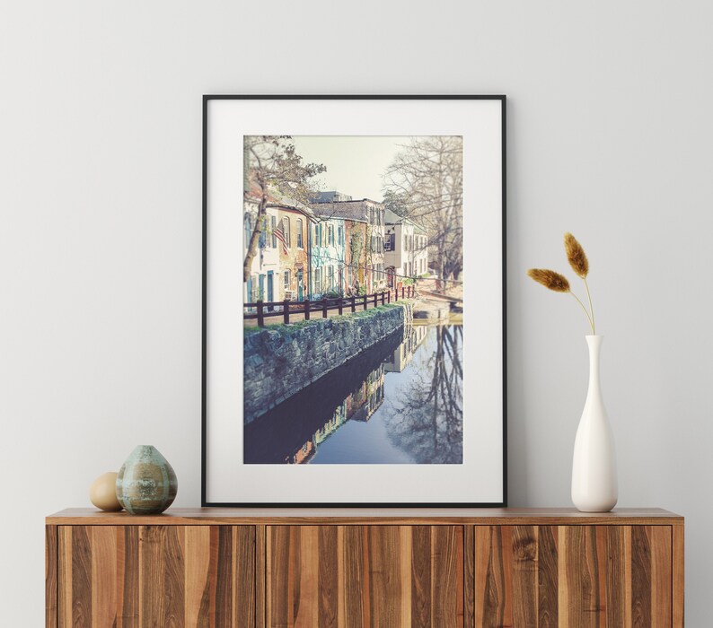 Washington DC Photography Unframed, Georgetown Landscape Wall Decor, DC Wall Art, Canal Print, Architectural DC Pick Your Size image 4