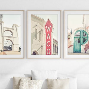 Waco Texas Photography - Unframed | Waco Wall Art, Texas Print Set of 3, Baylor Artwork, Downtown Waco Decor | Many Sizes