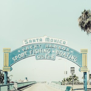 Los Angeles Print Set of 2 Photography Unframed Santa Monica Pier Art, Venice Beach Print, Vintage Sign Decor, Blue LA Pick Your Size image 6