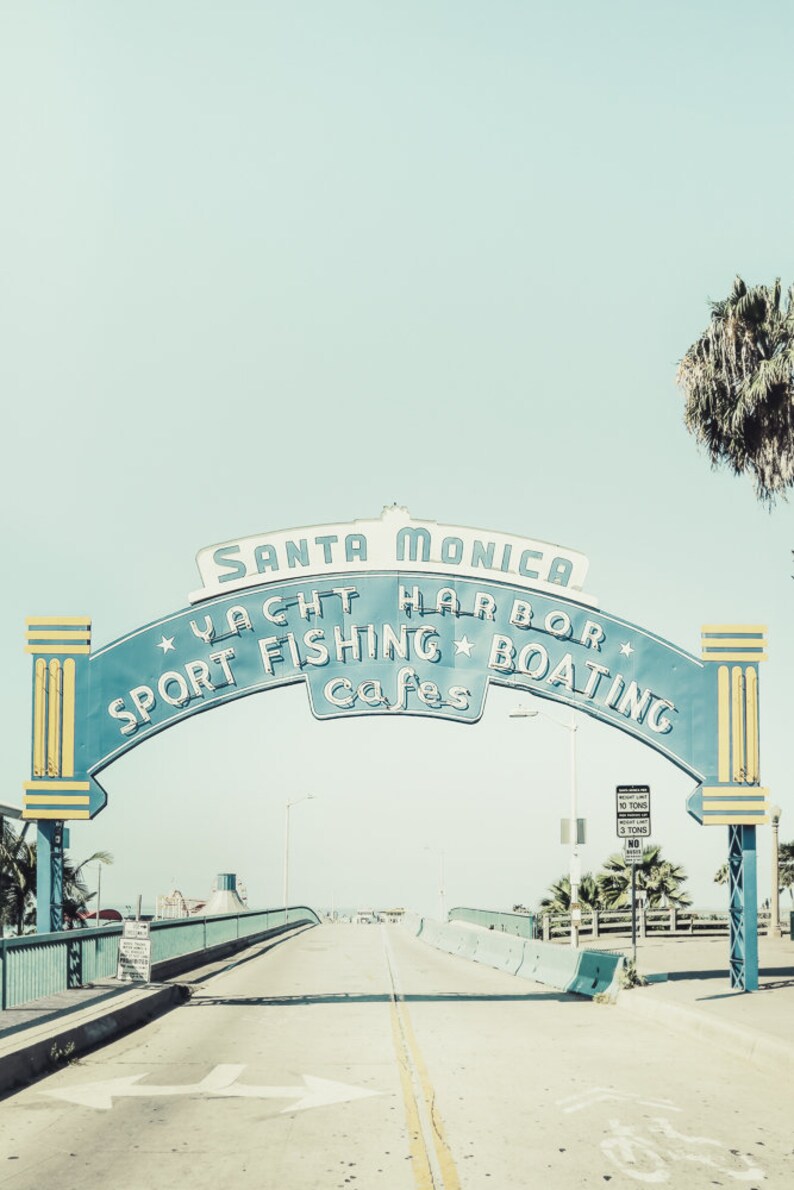 Los Angeles Print Set di 2 / Fotografia Senza cornice / Santa Monica Pier Art, Venice Beach Print, Vintage Sign Decor, Blue LA/ Scegli la tua taglia immagine 6