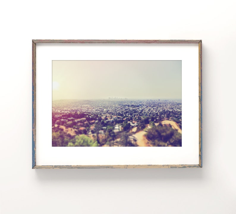 California Print Los Angeles Skyline Downtown LA Print Hollywood Hills Architectural Los Angeles Photography In the Hills