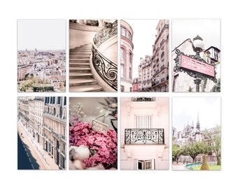 Paris Prints - Set of 8, Paris Photography, Paris Wall Art, Eiffel Tower, Paris Skyline, Paris Decor, Paris Gallery Wall, France wall art