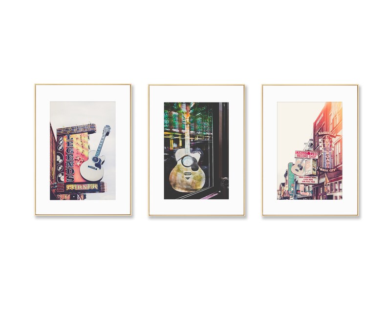 Nashville Wall Art Set of 3 Photo Prints Downtown Nashville Etsy