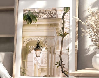 Savannah Georgia Art, Southern Home Architectural Print Romantic Neutral Beige Wall Decor (unframed photography)