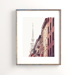 Boston Photography - Unframed | North End Art, Old North Church, Architectural Wall Art, Boston Wall Decor | Pick Your Size