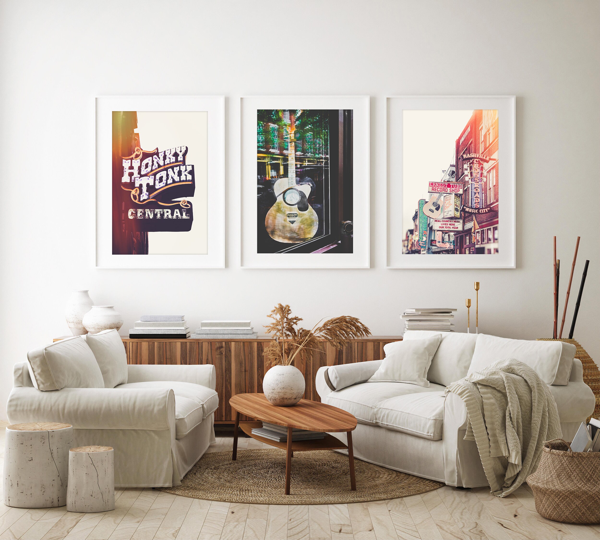 Nashville Wall Art Set of 3 Photo Prints Downtown Nashville Etsy