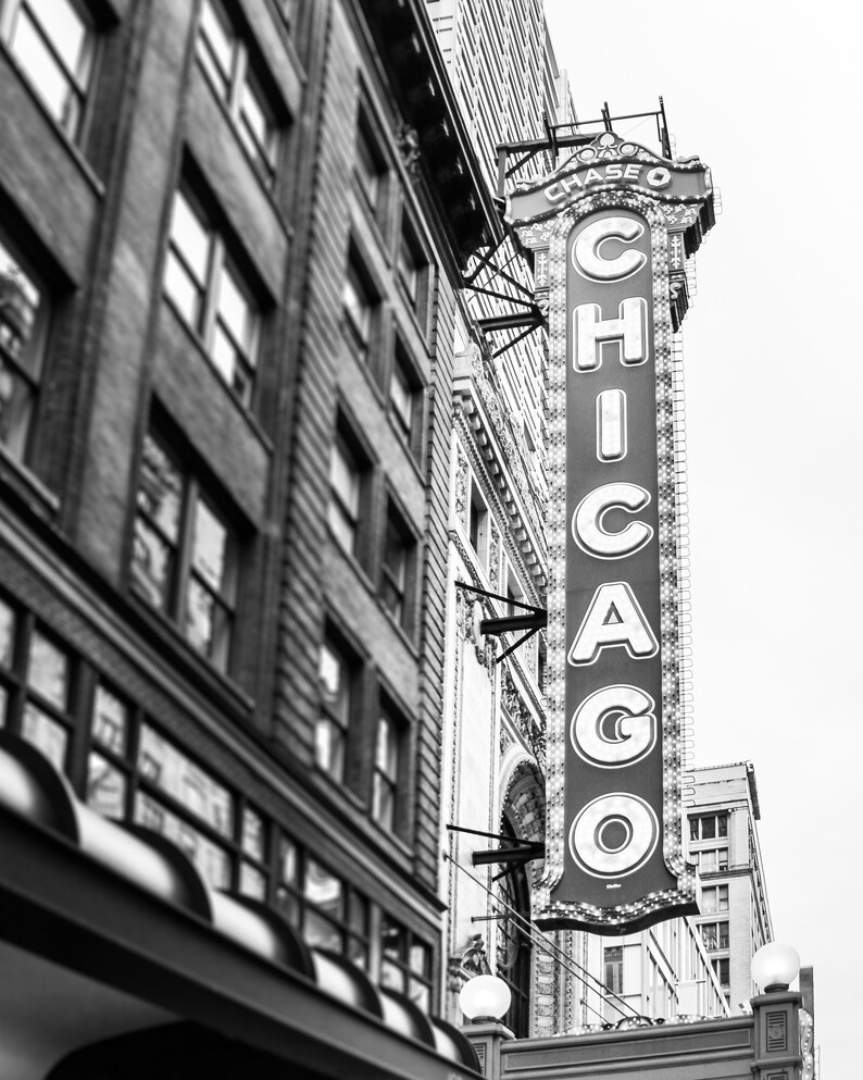 Chicago Art Chicago Theater Print Urban Sign Photography Etsy