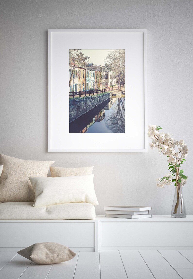 Washington DC Photography Unframed, Georgetown Landscape Wall Decor, DC Wall Art, Canal Print, Architectural DC Pick Your Size image 5