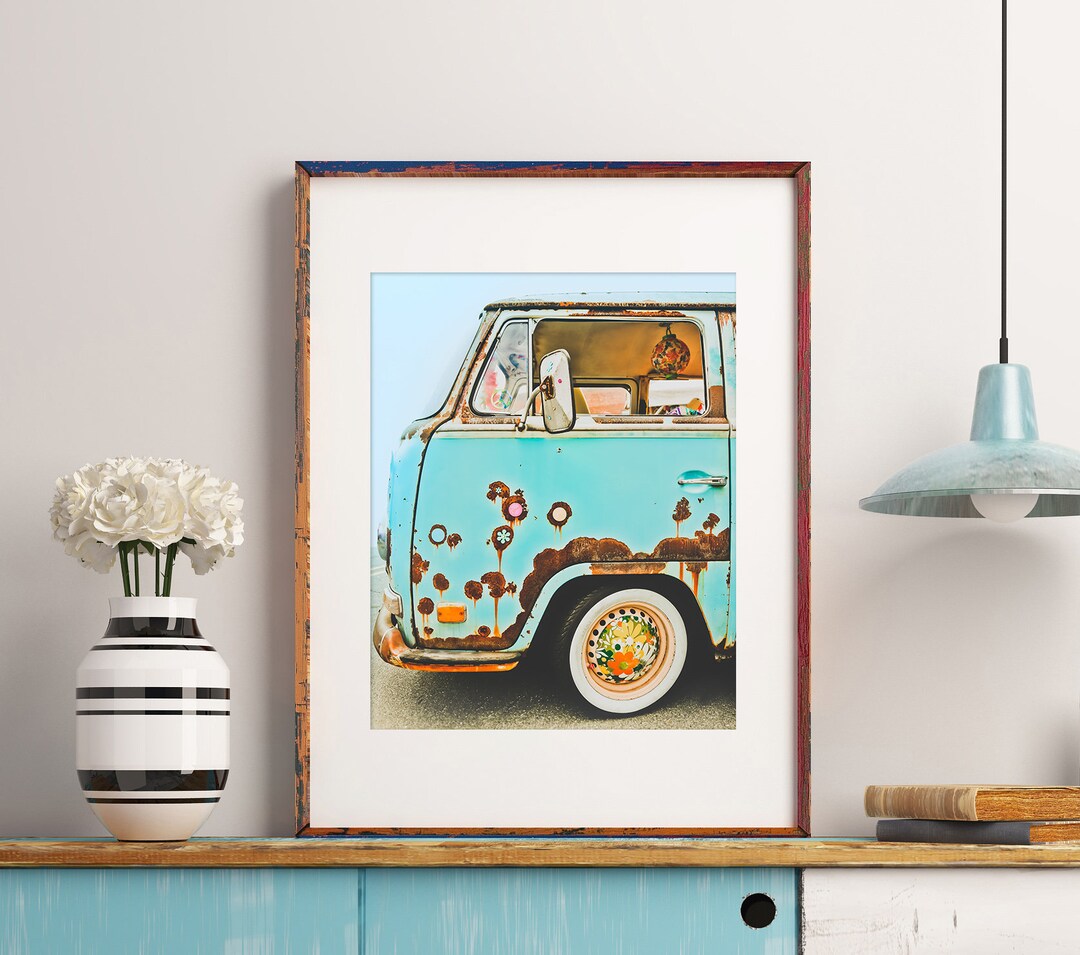 Vintage Van Wall Art Old Car Photography Unframed Retro Etsy
