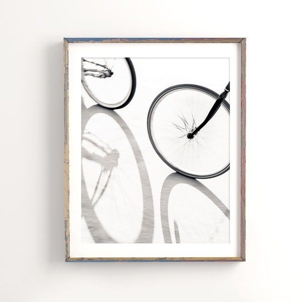 Bicycle Art, Black and White Photography, Abstract Bike Print, Bicycle Wall Decor, Modern Photography Art, Gift for Him, Pick Your Size