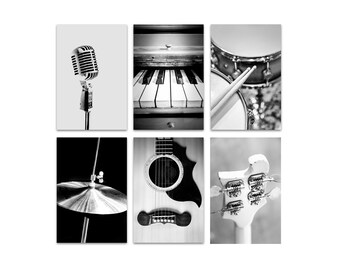 Music Art, Black and White Photography Music Prints Gift for