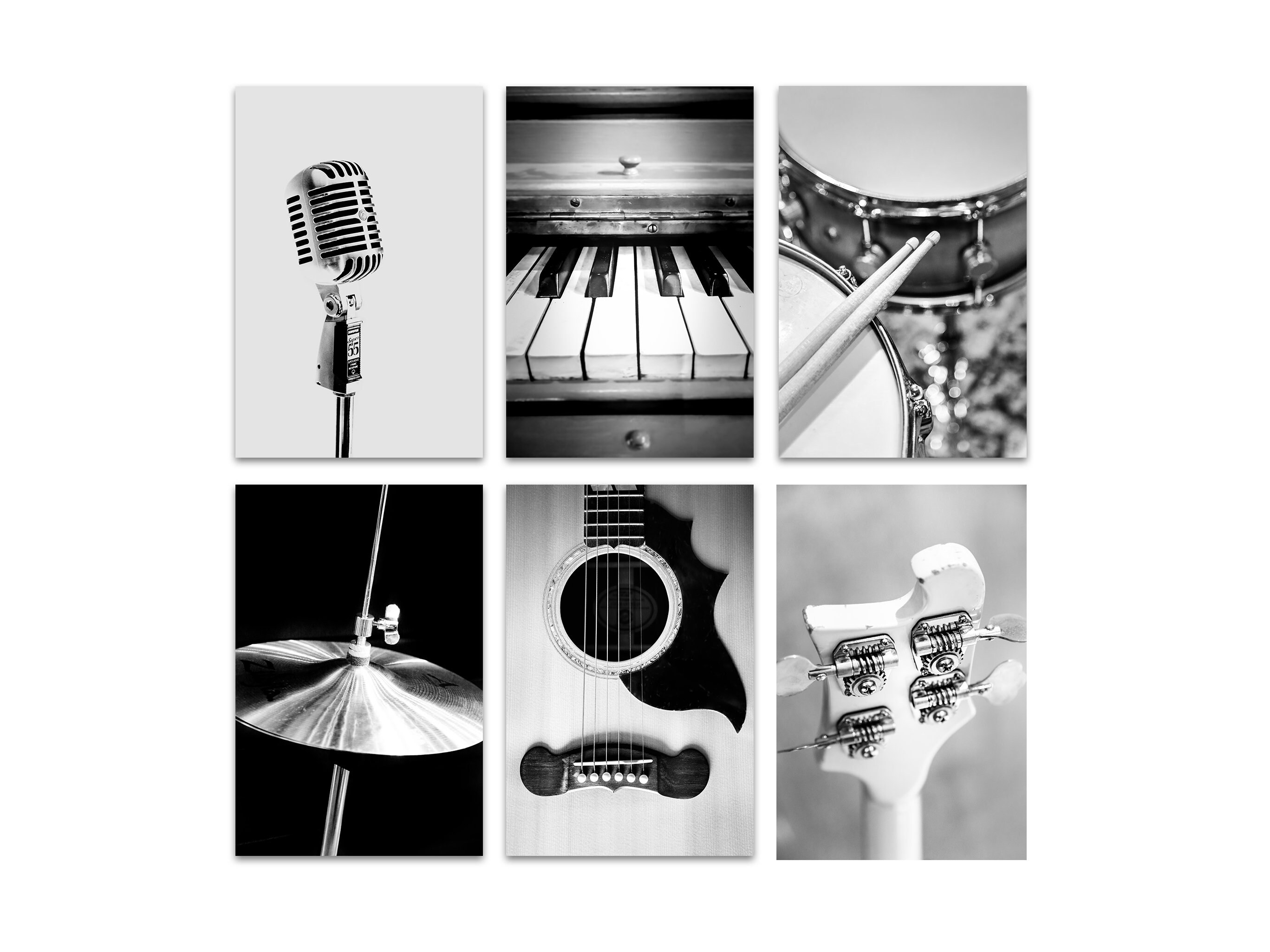 Music Art, Black and White Photography Music Prints Gift for