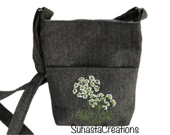 Bag sling embroidered crossbody bag shoulder bag gift for her pocket book