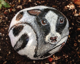 Hand-Painted Rock Calf: Farm Animal Stone Art Decor