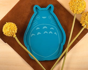 Totoro Acrylic Trinket Tray in Aqua - Handmade laser cut trinket tray