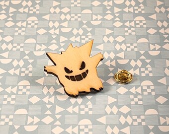 Gengar Wood Pin - Pokémon inspired pin or brooch