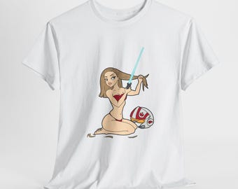 Skurril Star Wars, Rebell, Lichtschwert, Unisex Schwere Baumwolle, Geeky Geschenke, Comic Con Kleidung, Popkultur, Spaß Lässig, Einzigartige Grafik T-Shirt