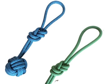 Dog toy made from upcycled climbing rope