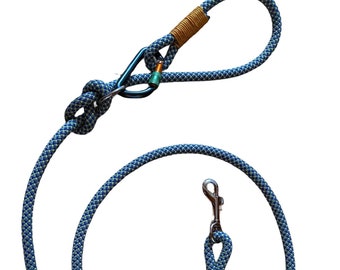 Dog leash made from upcycled climbing rope