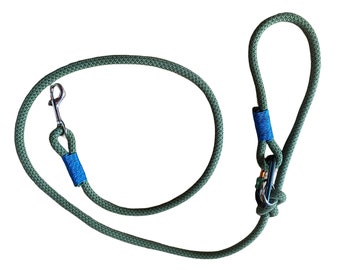 Dog leash made from upcycled climbing rope