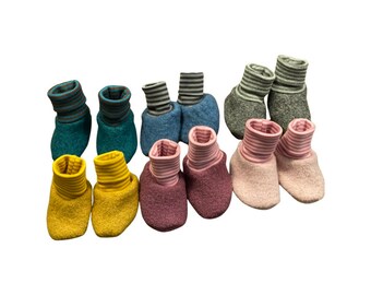 Baby shoes made of 100% virgin wool