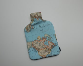 Hot water bottle world map 2 liters