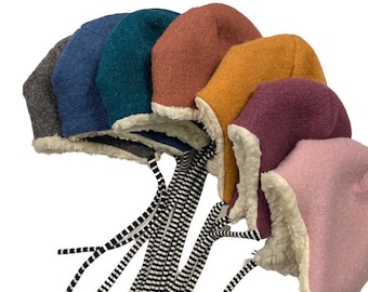 Ribbon hats lined with fleece or eco teddy